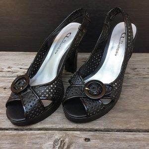 Black Godiva CL by Laundry Platform Heels 8M